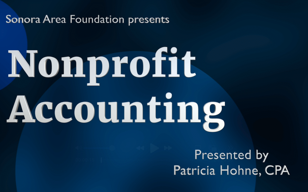 Sonora Area Foundation: Nonprofit Accounting