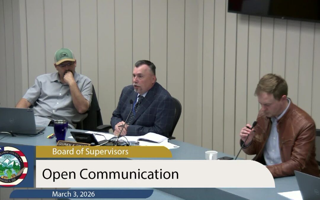 Tuolumne County Board of Supervisors – LIVE