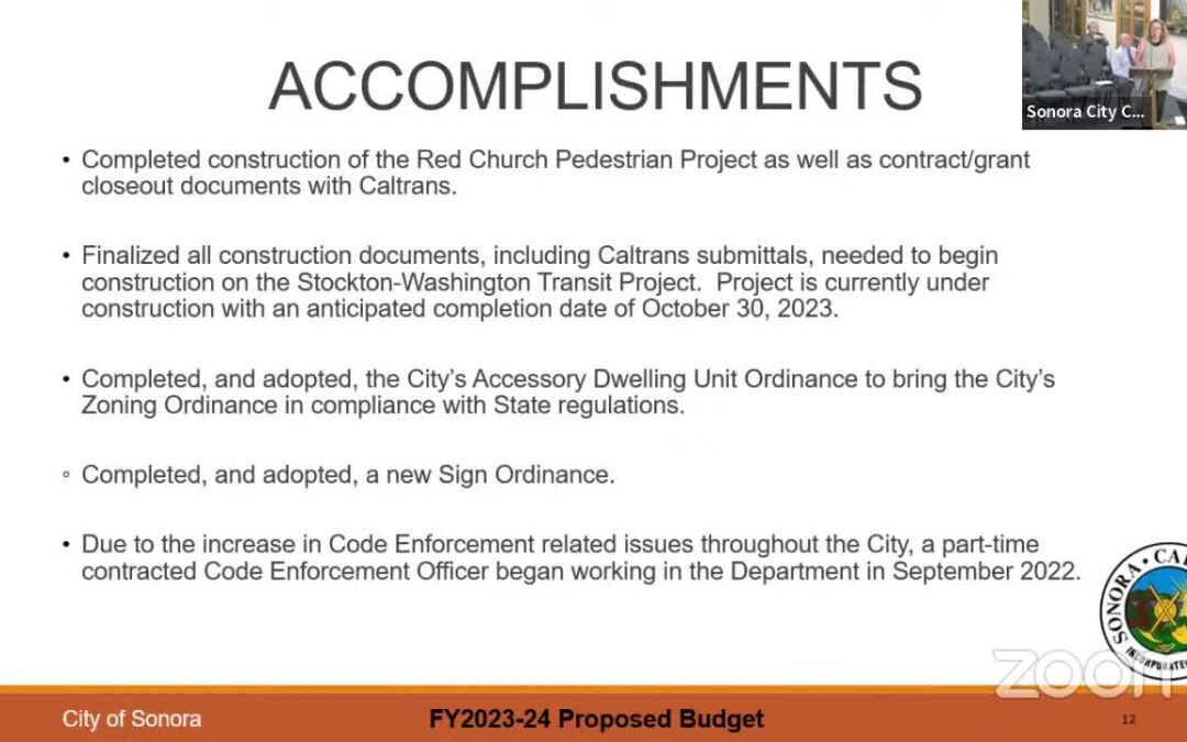 Sonora City Council – June 5, 2023