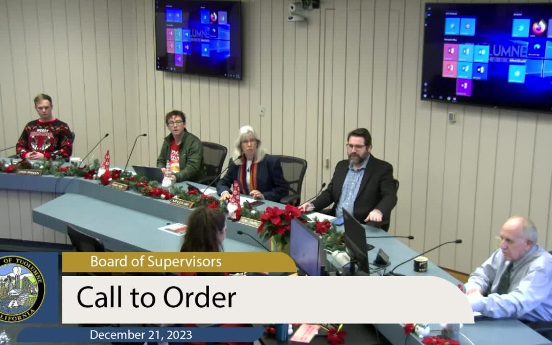 Tuolumne County Board of Supervisors – December 12, 2023 (Special)